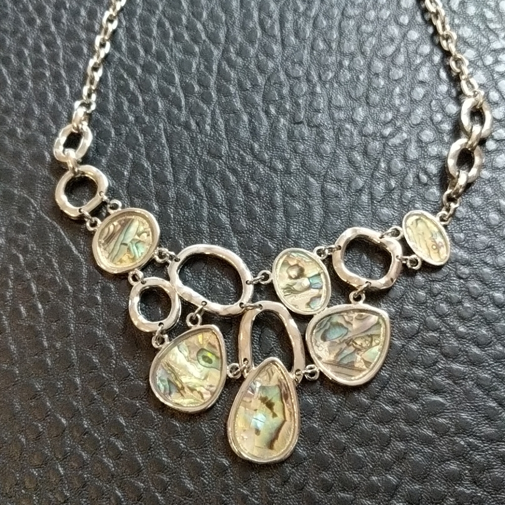 Abalone shell statement necklace
